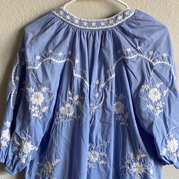 Scarlett Poppies Blue Embroidered Women's Top - Picture 10 of 12